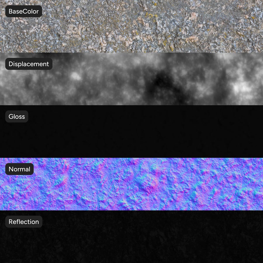 Textura de rocha com líquen