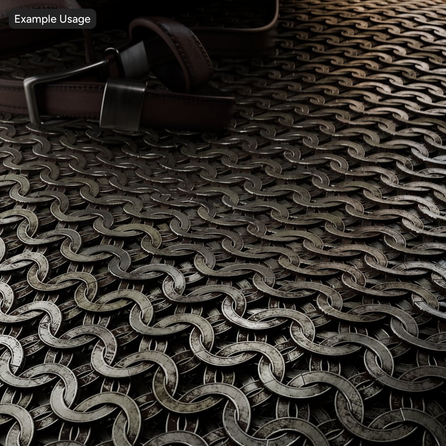Textura de metal em malha de cota de malha achatada e enferrujada
