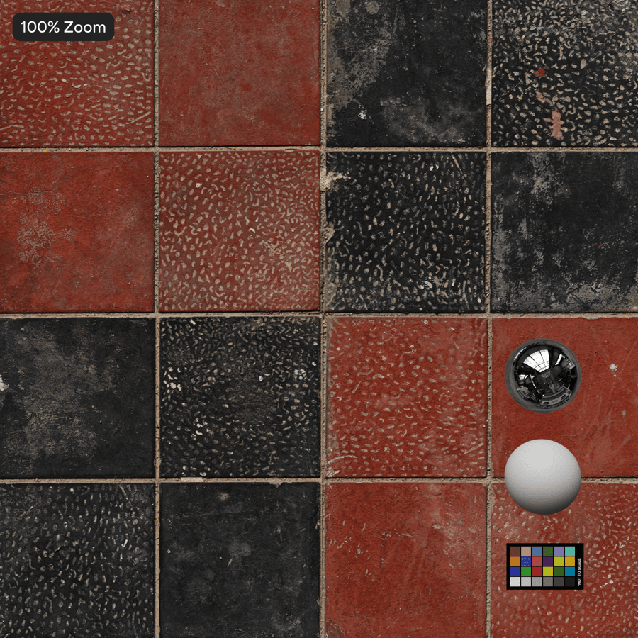 Dusty Square Ceramic Paver Texture, Checkerboard