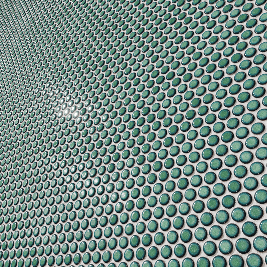 Textura de azulejo cerâmico brilhante redondo, verde gradiente