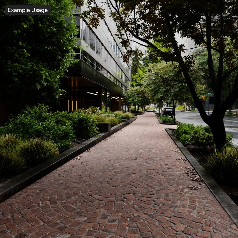 Quạt tròn họa tiết đá cuội, màu đỏ