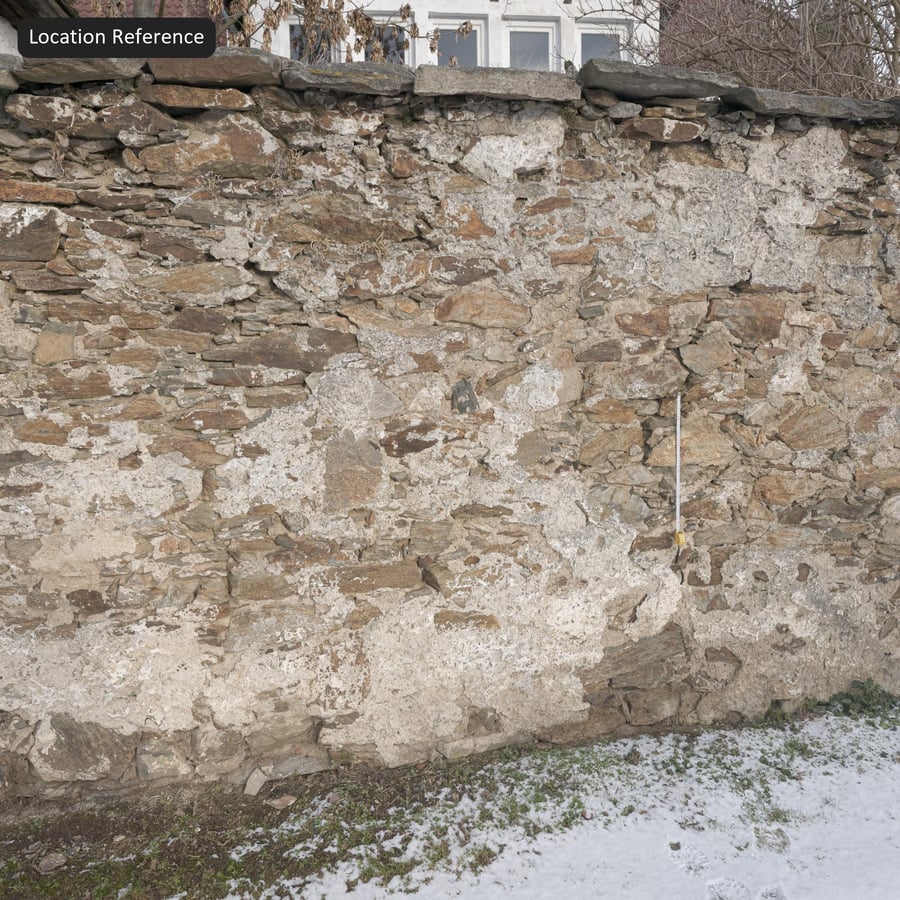 Weathered Uncoursed Rubble Stone Wall Texture, Warm Brown