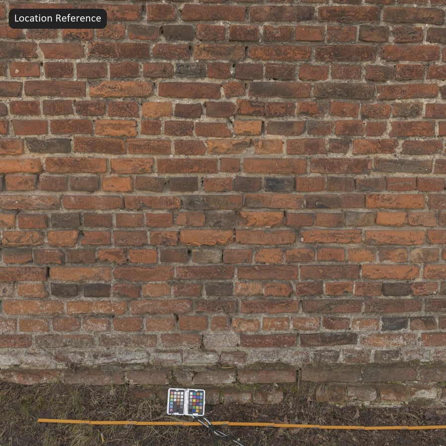Weathered Brick Wall Texture, Red