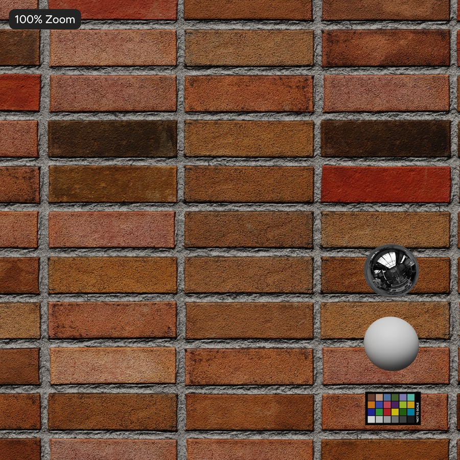 Stack Bond Sandfaced Brick Wall Texture, Multicolored