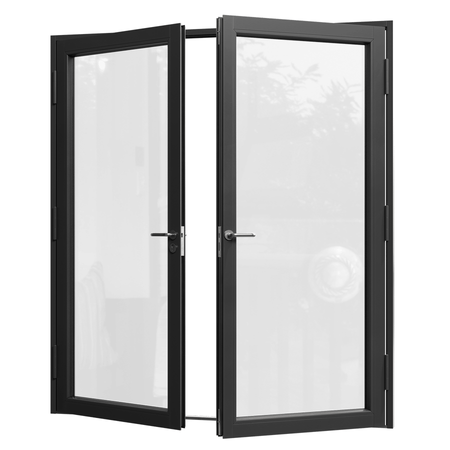 Glass Double Door Model, Black
