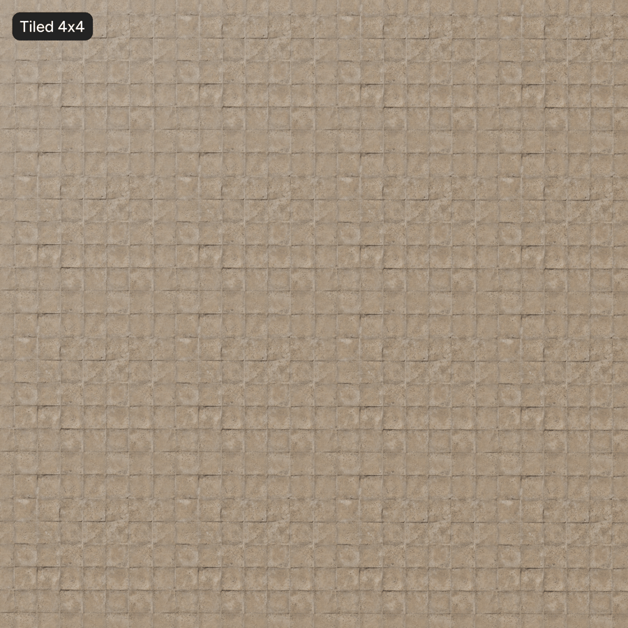 Pavimentazione in pietra quadrata con struttura in aggregato consumato