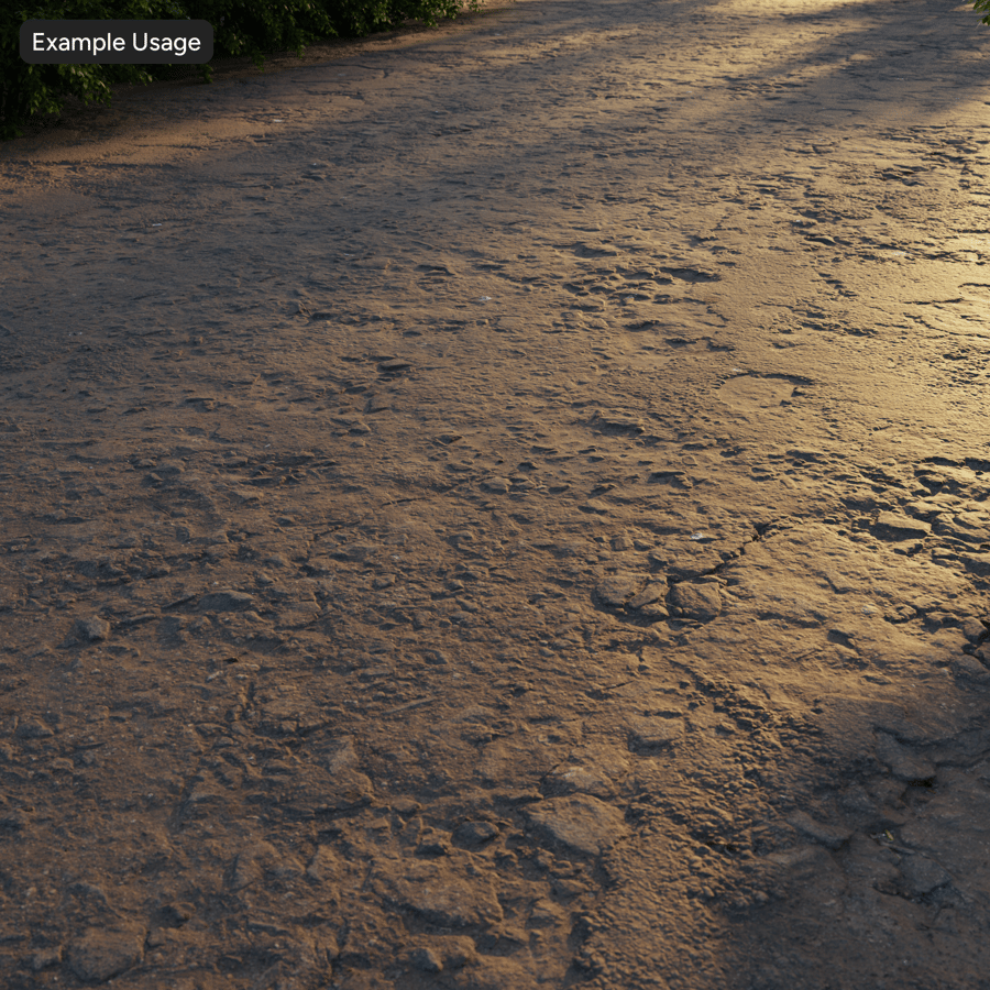 Текстура изъеденной грунтовой дороги