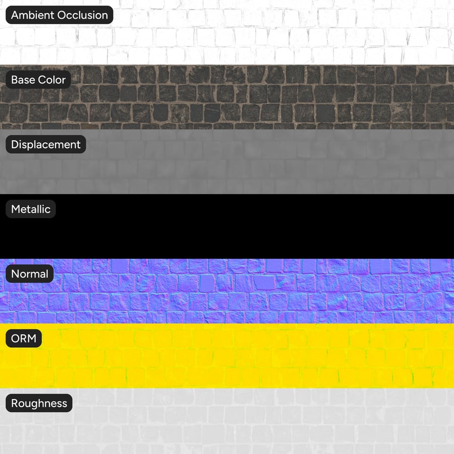 Offset Cobblestone Floor Texture, Charcoal