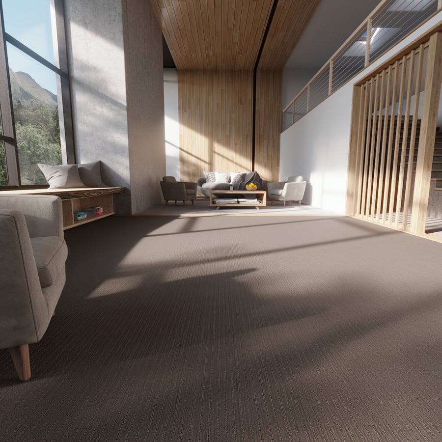 Cornrows Cut & Loop Pile Carpet Flooring Texture, Mocha Brown