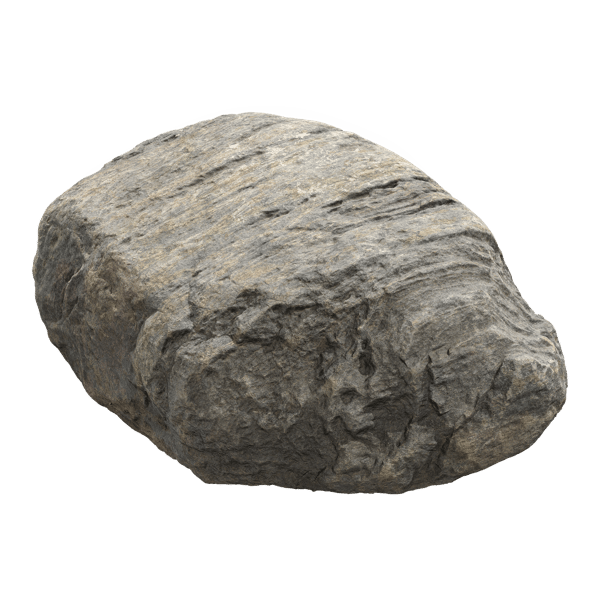 Soğuk Tonlu Çizgili Pürüzsüz Büyük Kaya Boulder Modeli