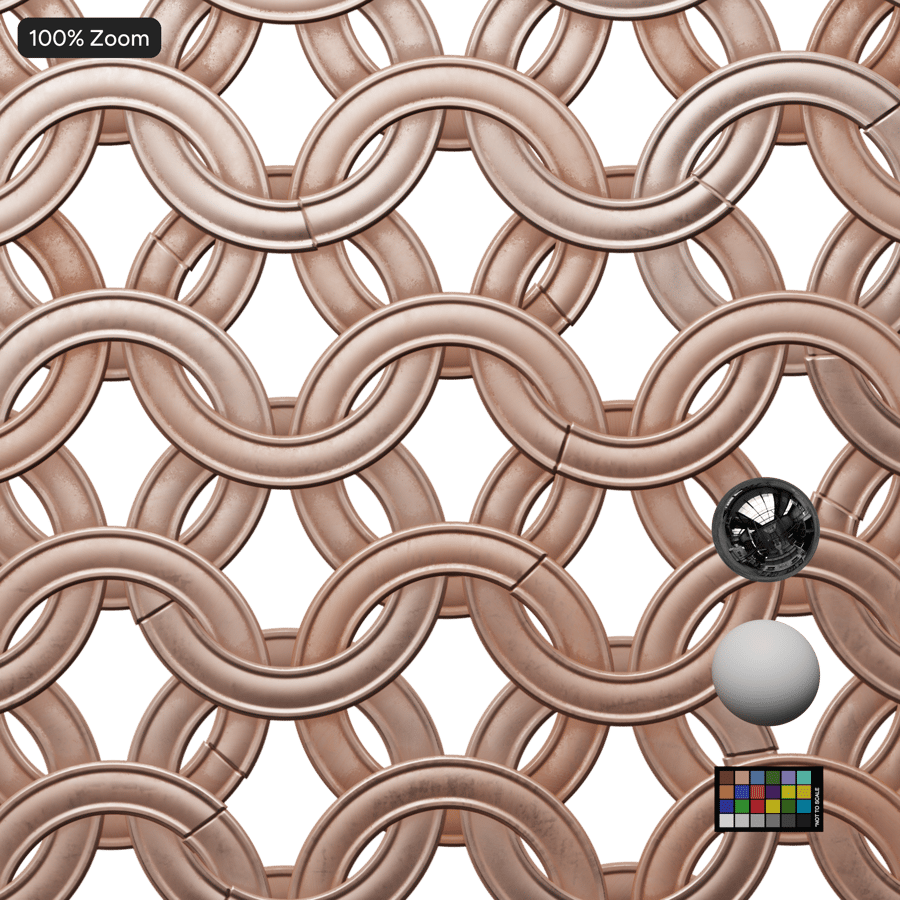 Textura de malha de cobre achatada