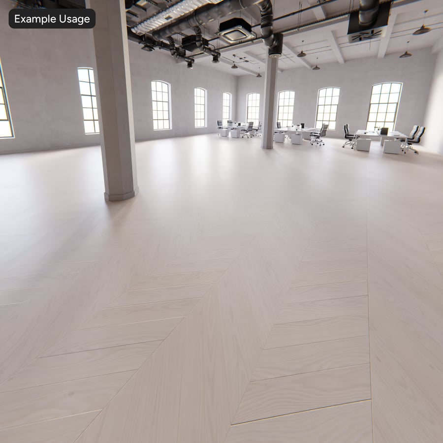 Chevron Ashouten plankstructuur, wit
