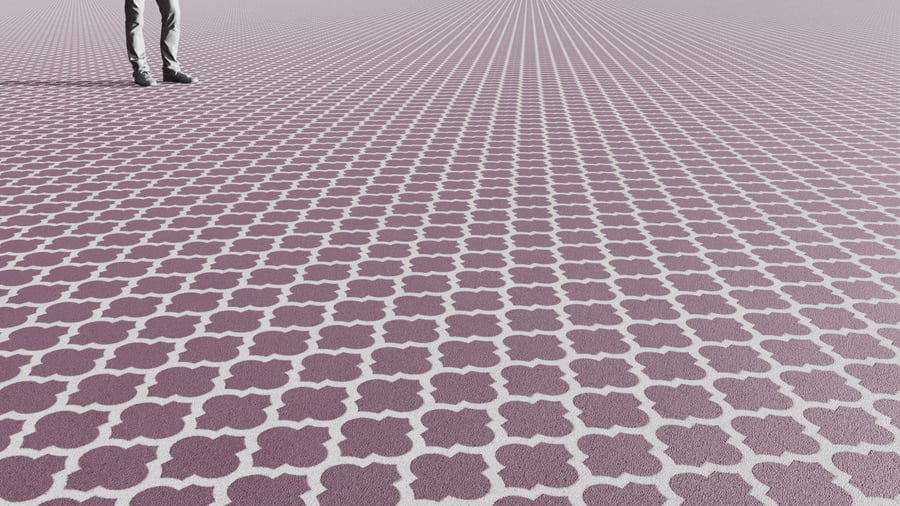 Tapete de lã com textura em treliça marroquina, roxo