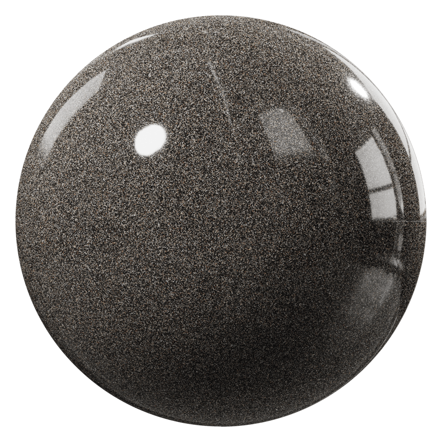 Polished Night Sky Standard Terrazzo Tile Texture, Black