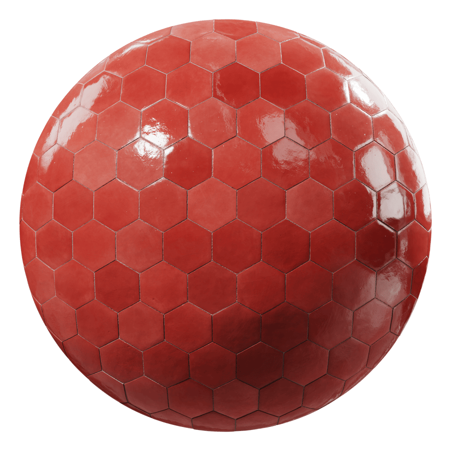 Hexagon Zellige Tile Texture, Red