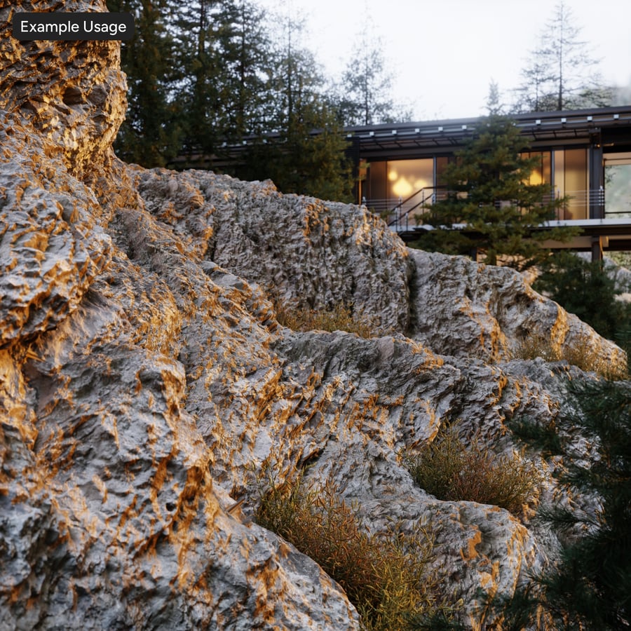 Fractured Limestone Cliff Face Texture, Warm Grey