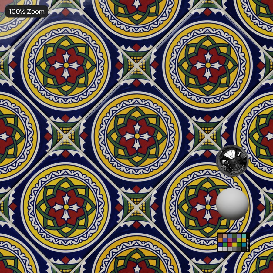 Diamond Talavera Patterned Ceramic Tile Texture