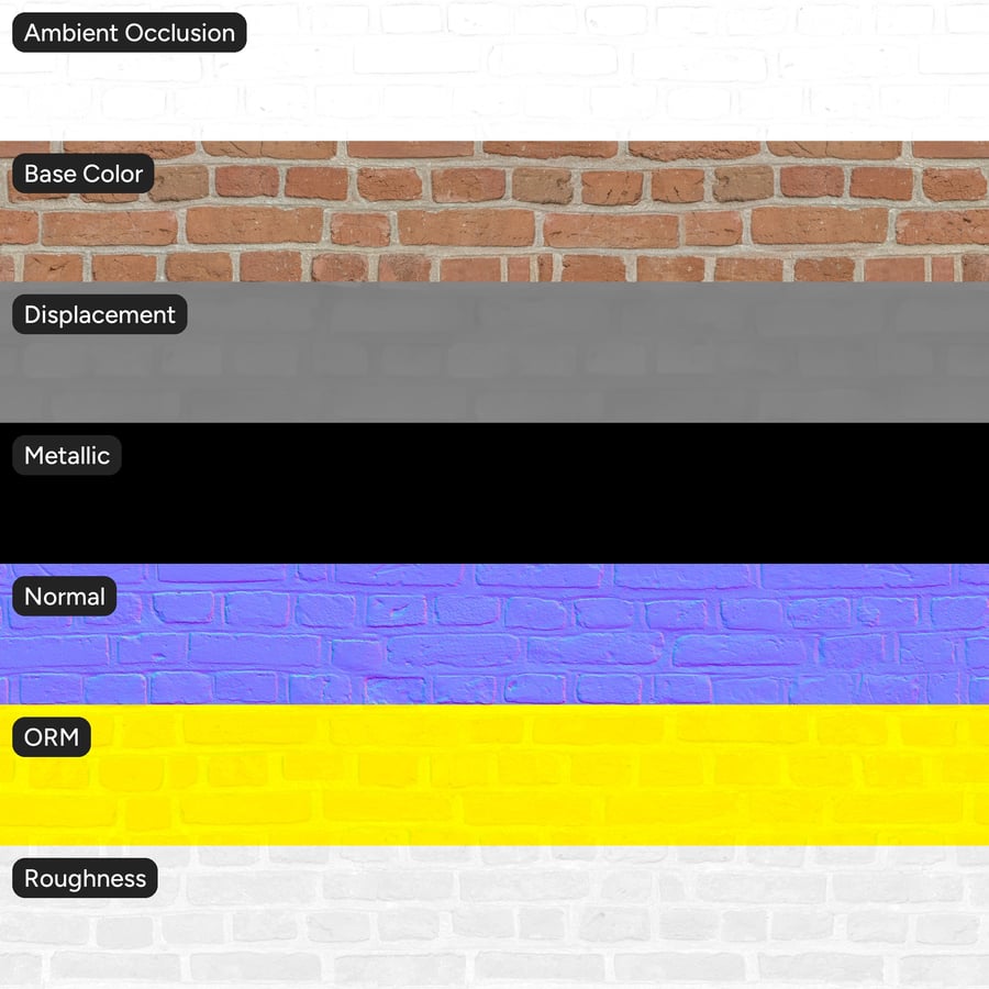 Worn Running Bond Brick Wall Texture, Red