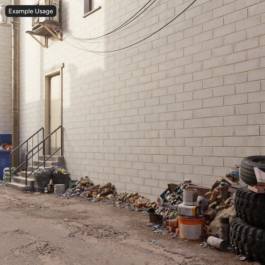 Slim Sandfaced Running Bond Concrete Block Wall Texture, White (textures de blocs de béton)