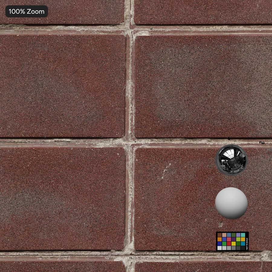 Dirty Concrete Block Sidewalk Texture, Red