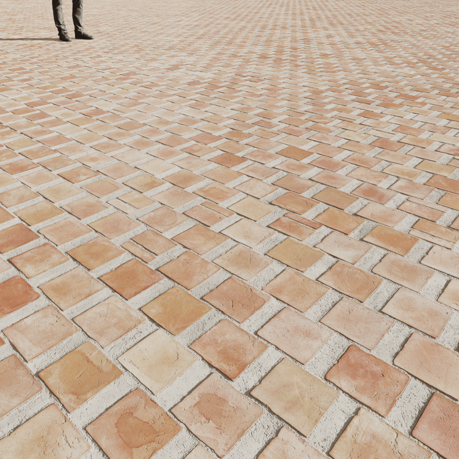 Square Spaced-Out Terracotta Tile Texture
