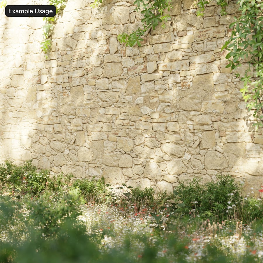 Mixed Old Rubble Stone Wall Texture, Yellow