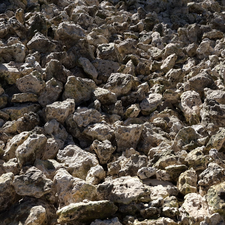 Mossy Limestone Rock Models Collection