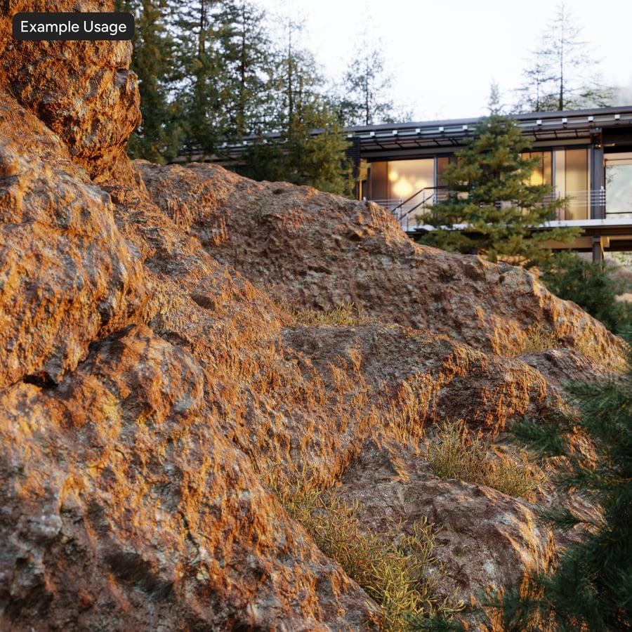 이끼로 뒤덮인 절벽 바위 텍스처, 갈색