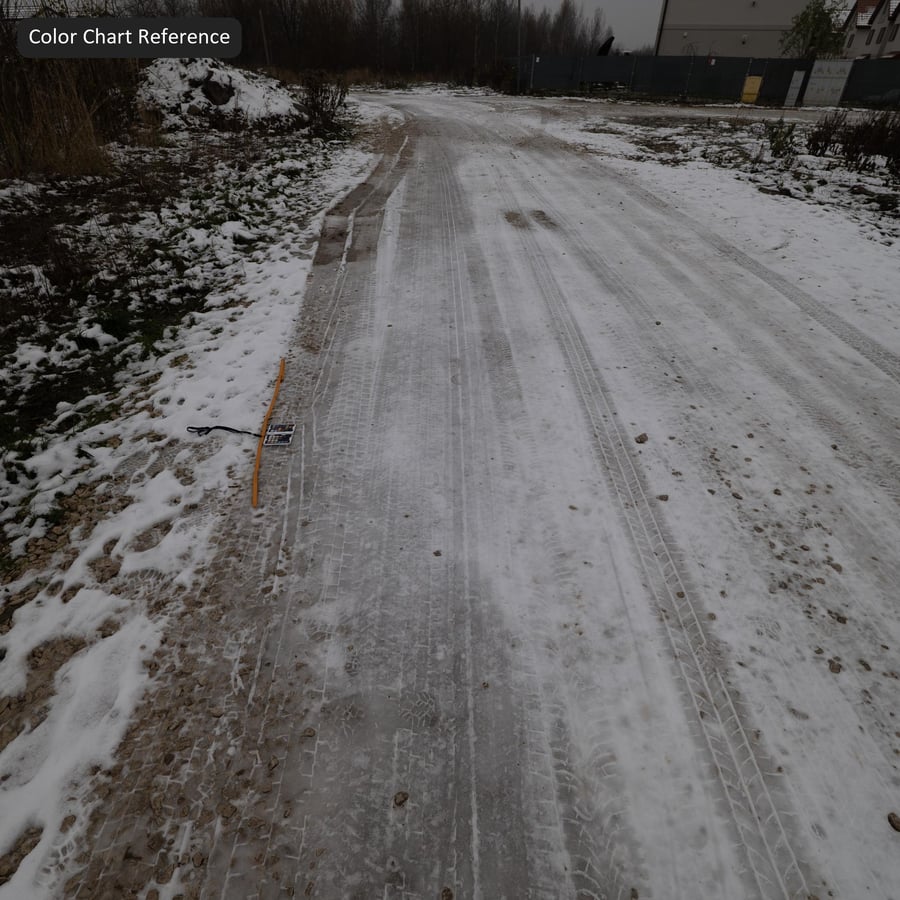 Tire Marks on Snow Texture