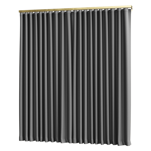 Ripple Fold Closed Curtains Model, Gray