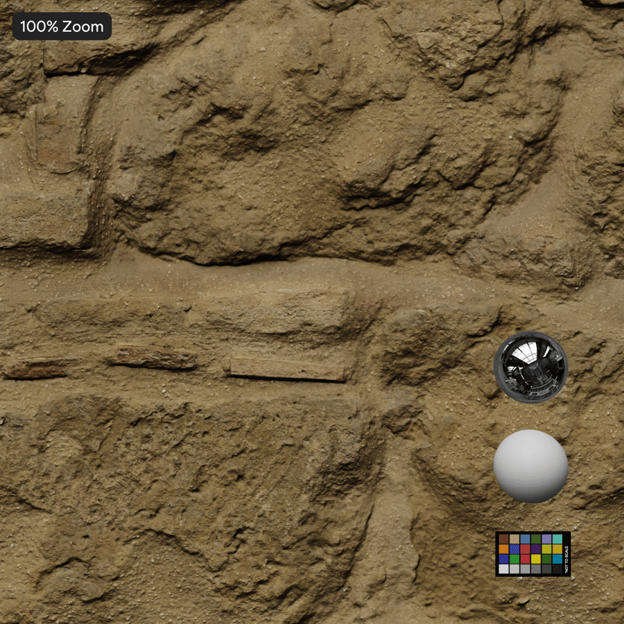Old Limestone Rubble Wall Texture, Pale Sand