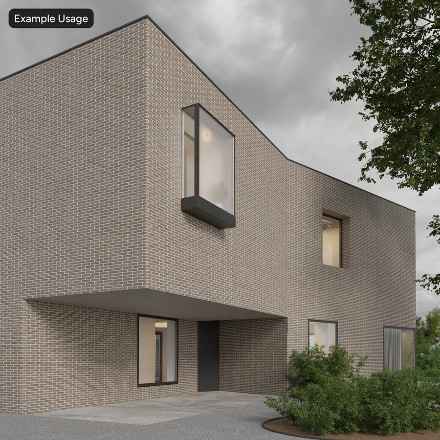 Sandfaced Running Bond Brick Wall Texture, Grey