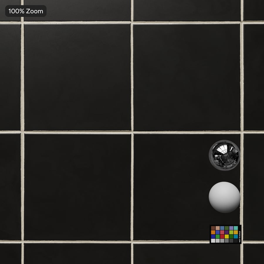 Square Ceramic Glossy Tile Texture, Charcoal Grey