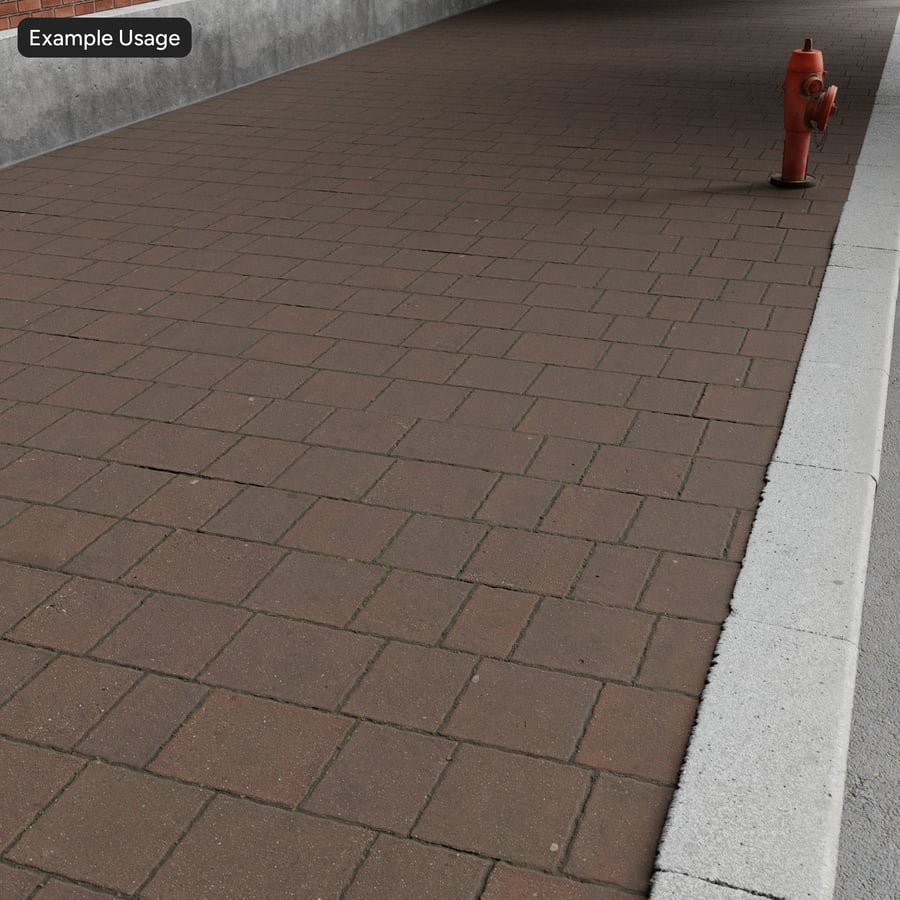 Cobblestone Running Paver Texture, Red