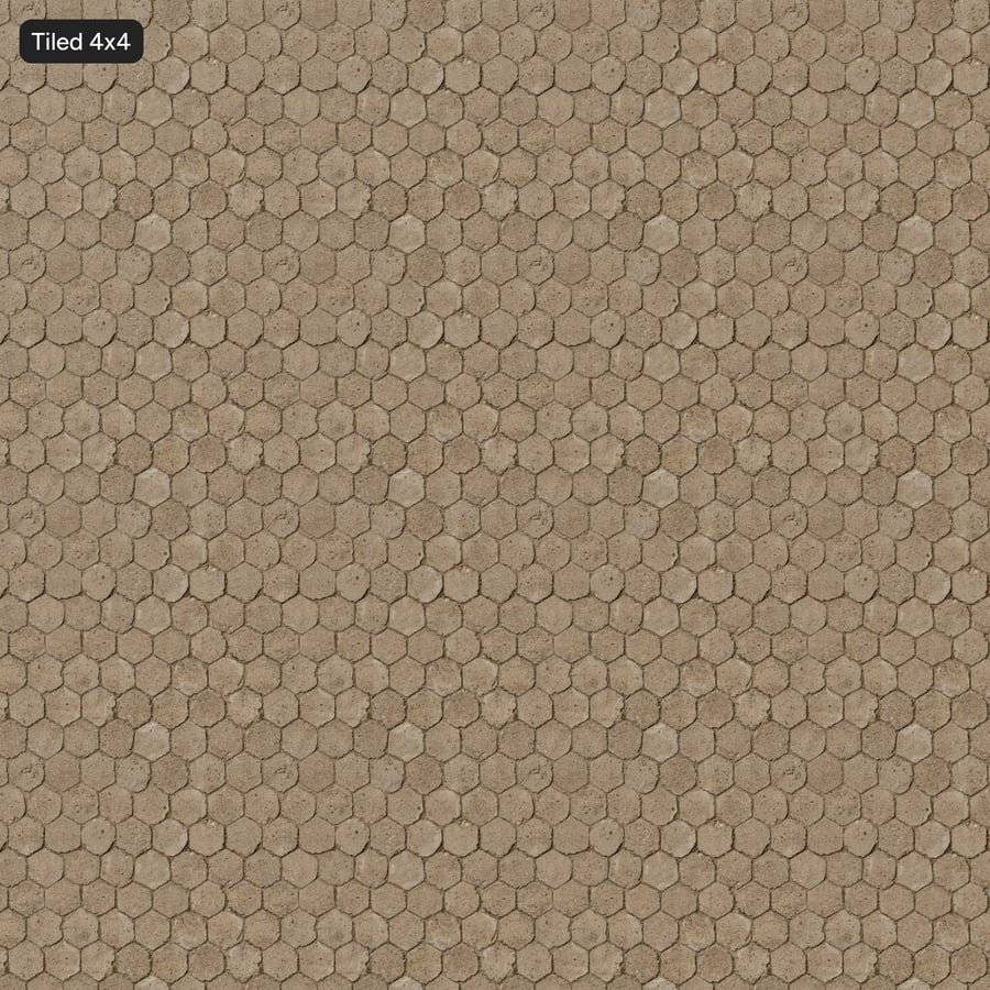 Textura de pavimento hexagonal antigo, bege