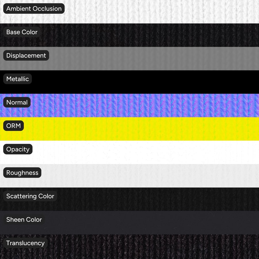 Cable Knit Fabric Texture, Black