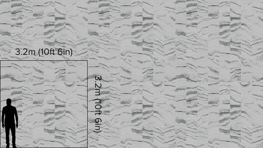 Textura de azulejo retangular em mármore mate, branco cósmico