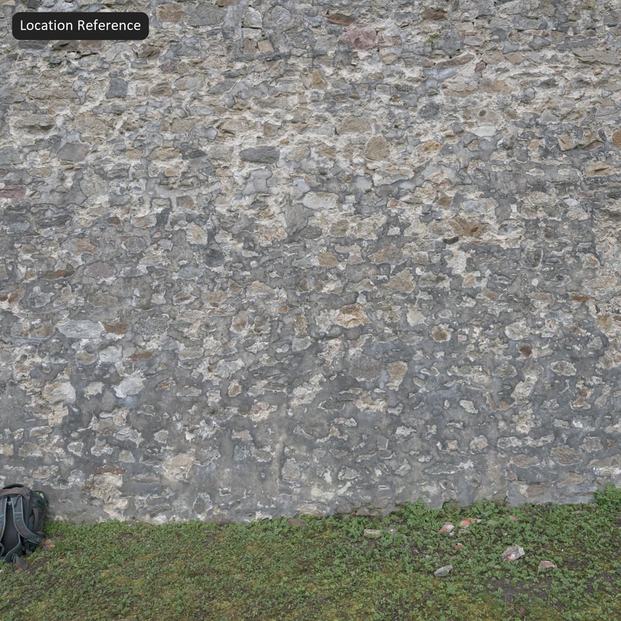Verwitterte Bruchsteinmauer-Textur, Grau