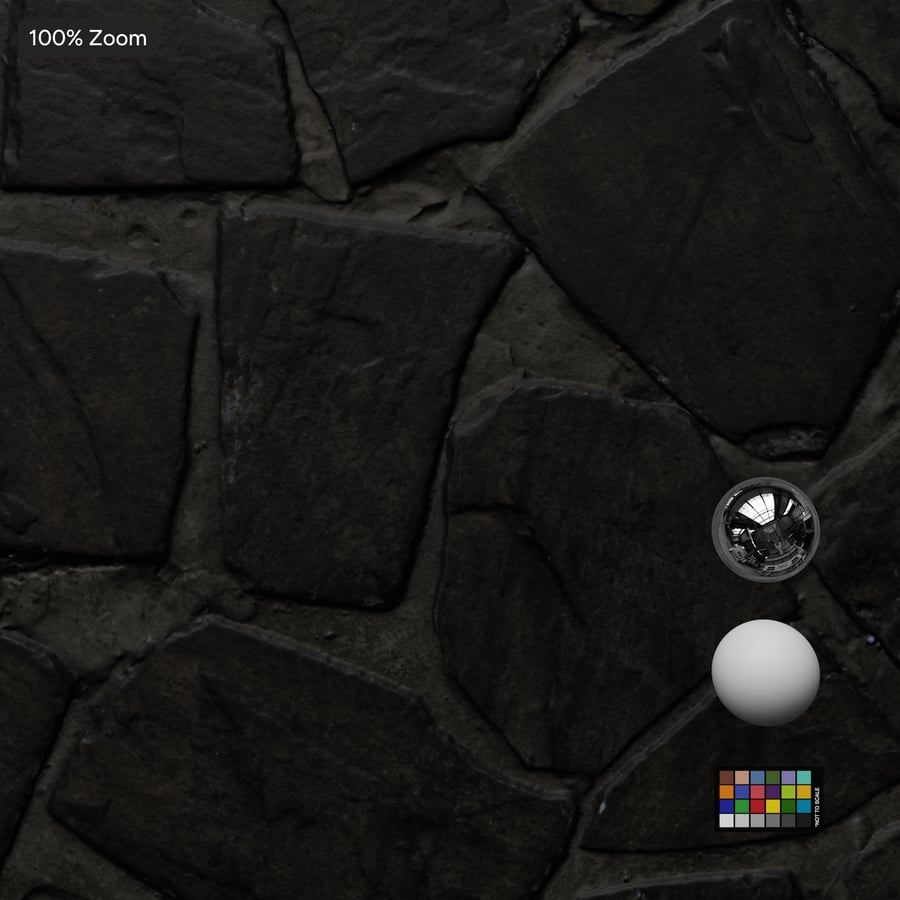 Polished Slate Paver Texture, Charcoal Black