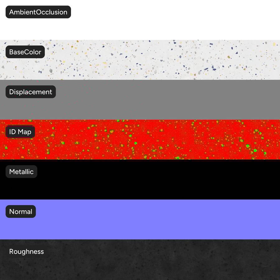 Speckled Gems Terrazzo Texture, branco