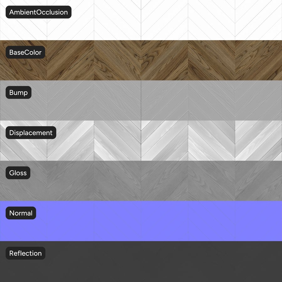 Chevron ek träskivestruktur, rökt beige
