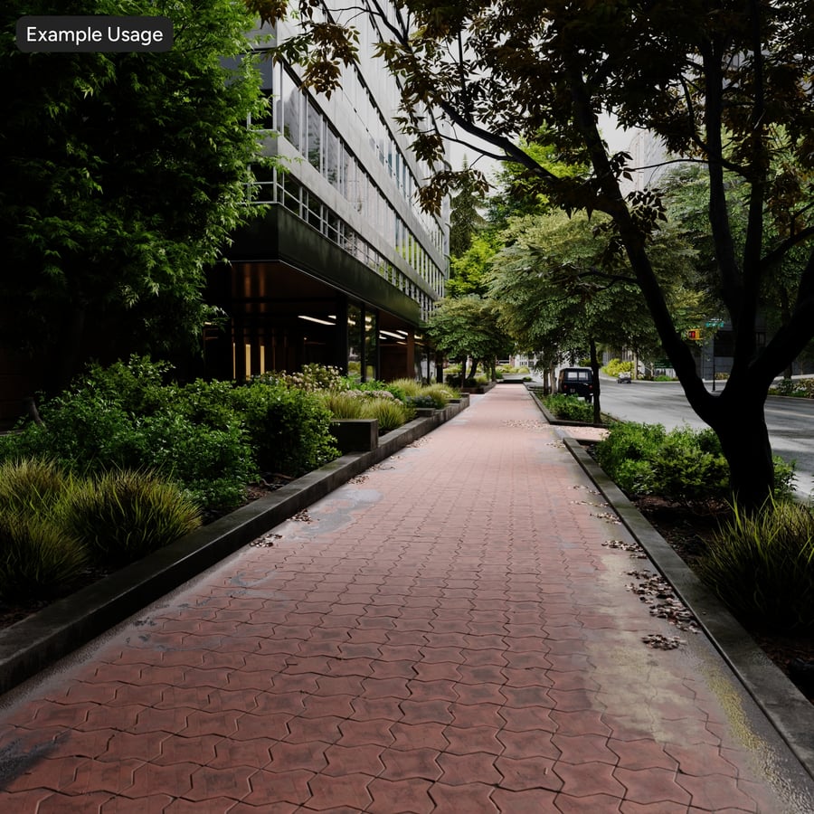 Dirty Interlocking Paver Texture, Red