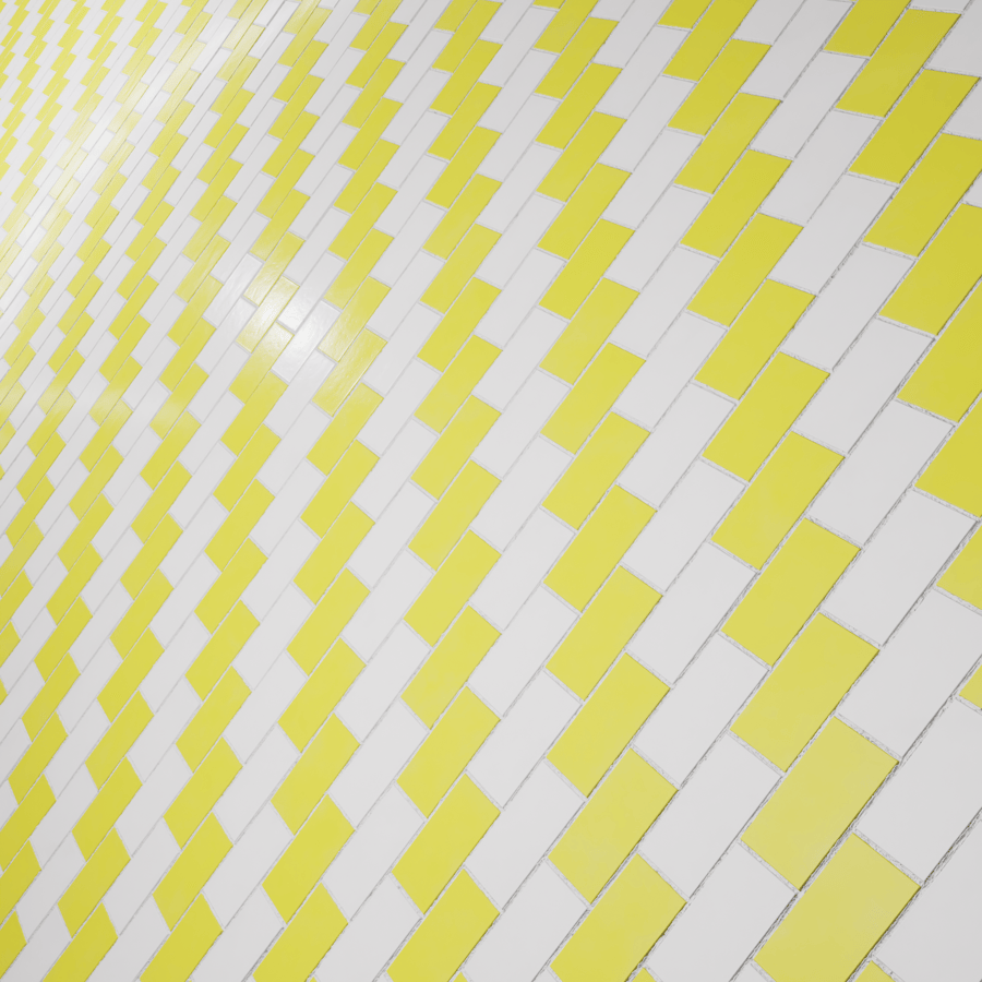 Glossy Stepped Subway Tiles Texture, Yellow