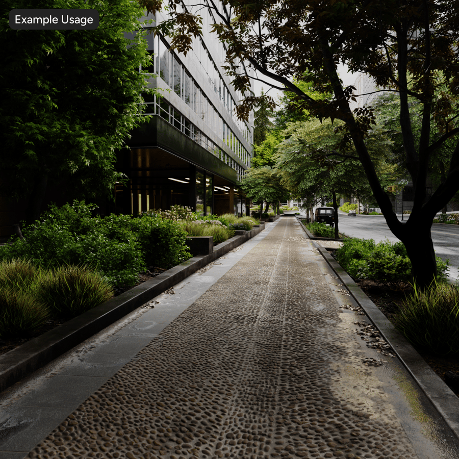 Cobblestone and Granite Sidewalk Texture