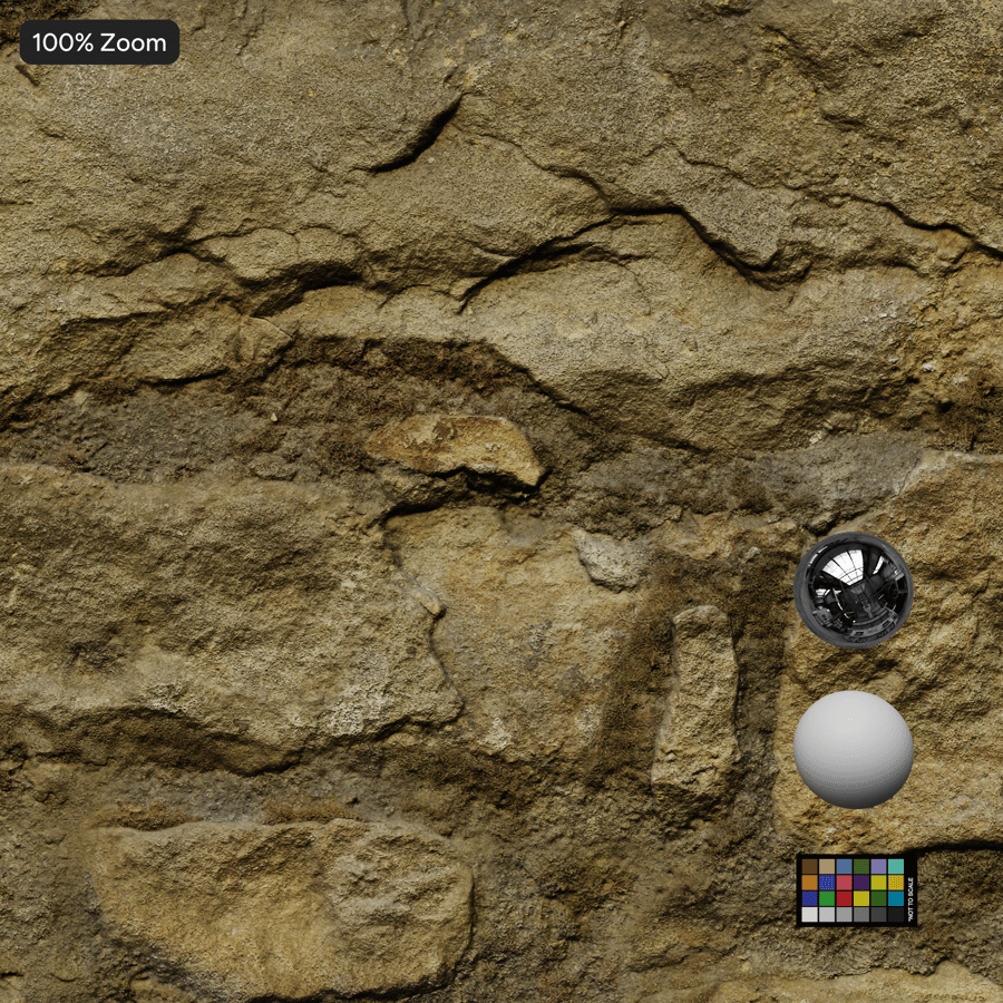 Mossy Old Rubble Stone Wall Texture, gul