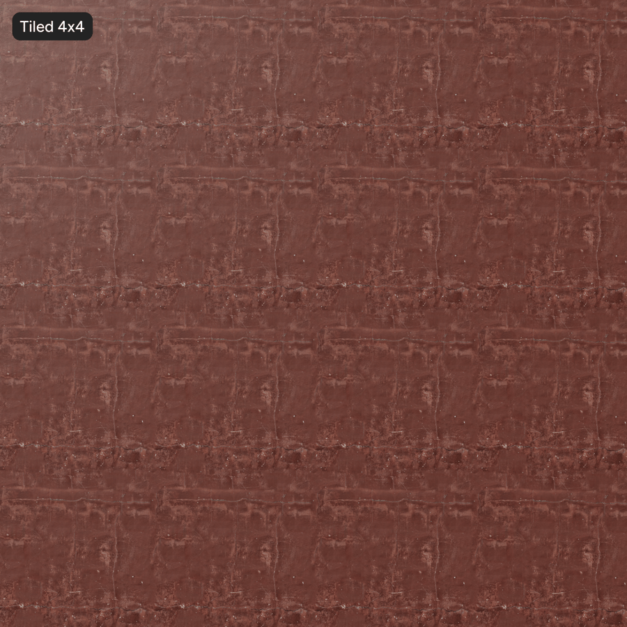 Textura de parede de gesso pintado rachado, vermelho