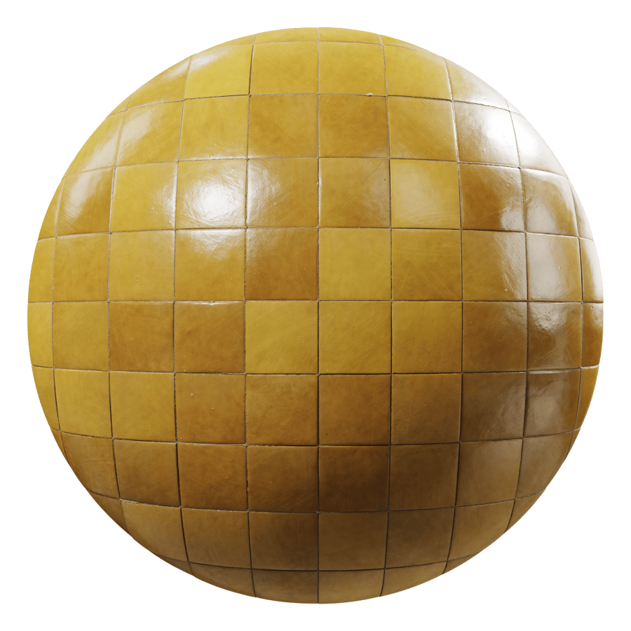 Square Zellige Tile Texture, Yellow