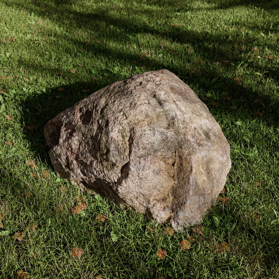 Warm Toned Mossy Rippled Large Rock Boulder Model