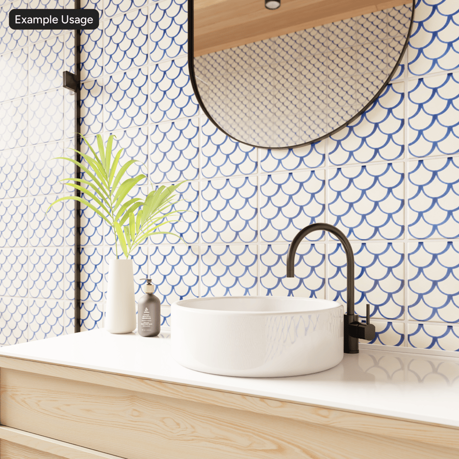 Fishscale Ceramic Glossy Tile Texture