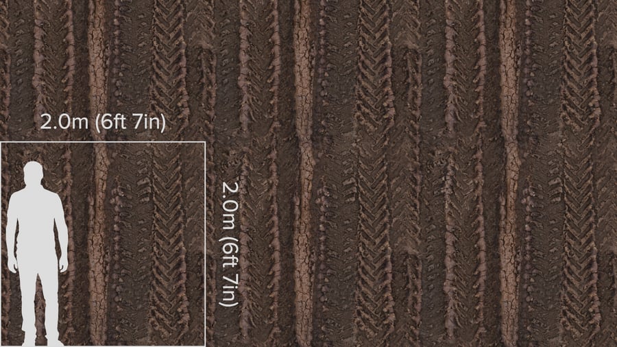 Textura de lama molhada com marcas de pneus